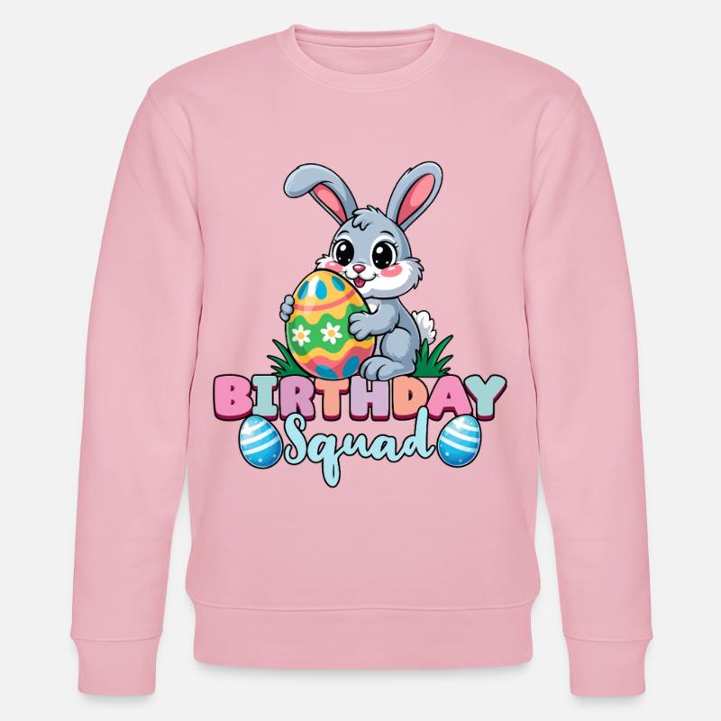 Birthday Squad Happy Easter Bunny Spring - Stanley/Stella CHANGER Unisex Organic Sweatshirt - cotton pink