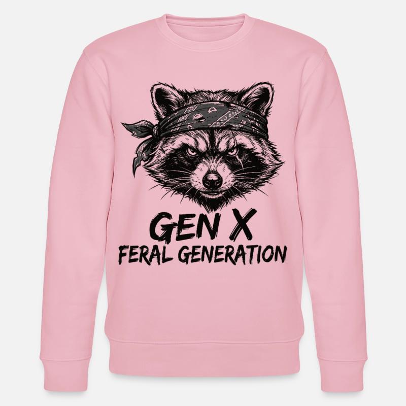 Waschbär Gen X Wilde Generation - Stanley/Stella Unisex Bio-Sweatshirt CHANGER  - Hellrosa