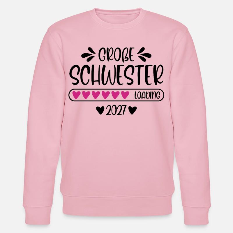 Große Schwester 2027 loading - Stanley/Stella Unisex Bio-Sweatshirt CHANGER  - Hellrosa