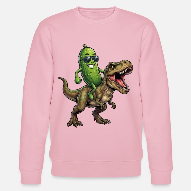 Un concombre aigre chevauche un dinosaure - Sweat bio CHANGER Stanley/Stella Unisexe - rose pâle