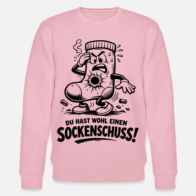 Sockenschuss Illustration mit Spruch - Stanley/Stella Unisex Bio-Sweatshirt CHANGER  - Hellrosa