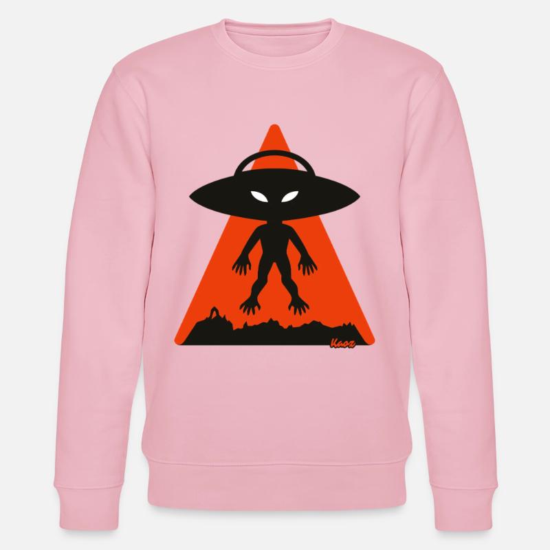 Alien Shadow Under Orange Triangle - Stanley/Stella CHANGER Unisex Organic Sweatshirt - cotton pink