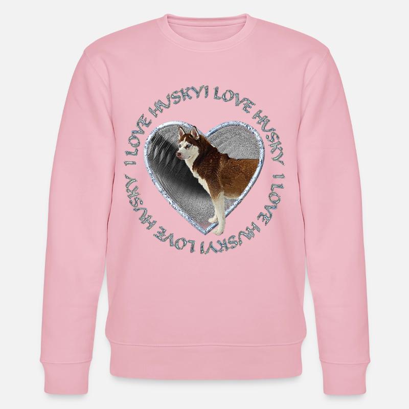 Husky im Herzen Liebe - Stanley/Stella Unisex Bio-Sweatshirt CHANGER  - Hellrosa