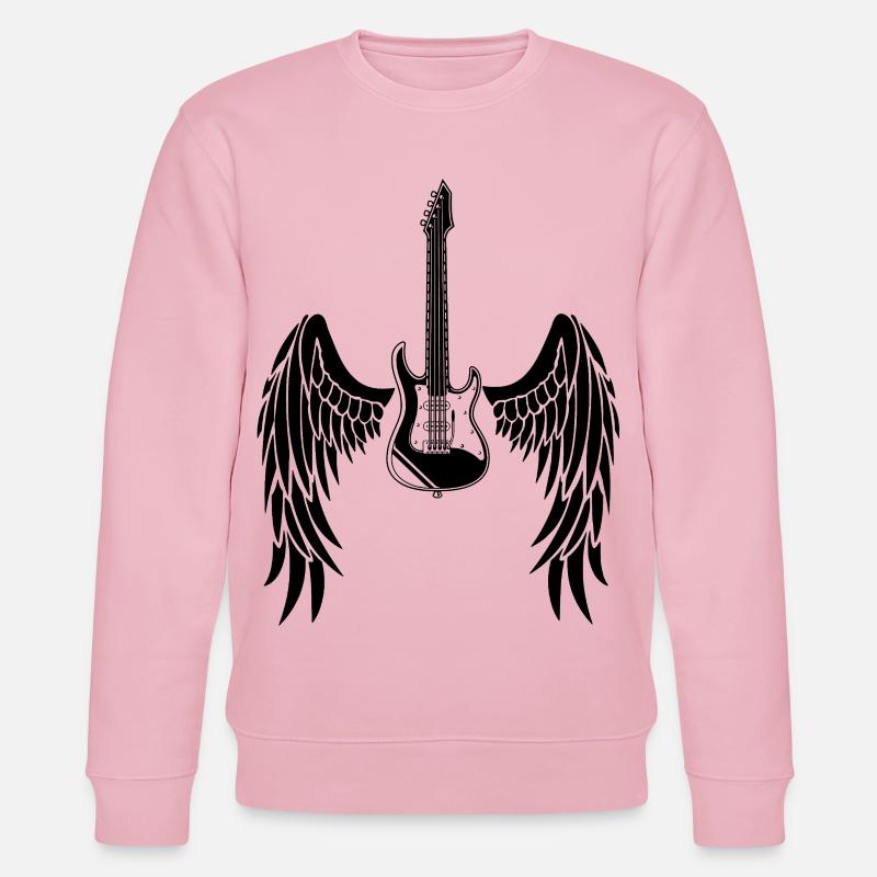 Black Winged Guitar - Stanley/Stella Unisex Bio-Sweatshirt CHANGER  - Hellrosa