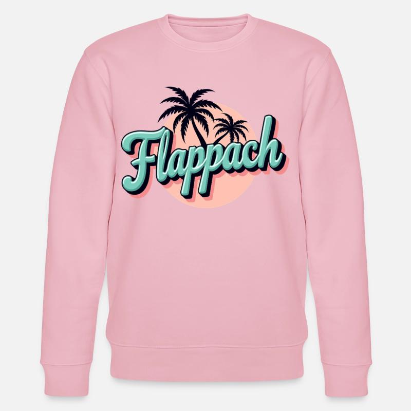 Flappach Palmen Retro Sommer - Stanley/Stella Unisex Bio-Sweatshirt CHANGER  - Hellrosa