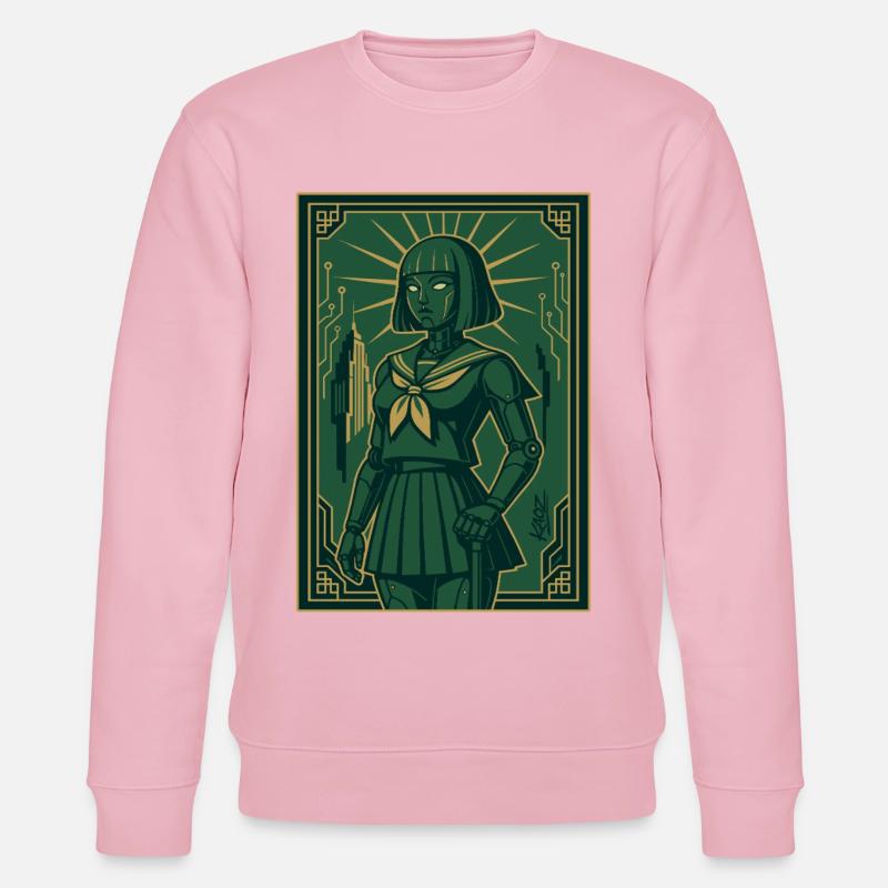 Cyber Deco Android Green Sentinel - Stanley/Stella Unisex Bio-Sweatshirt CHANGER - Hellrosa