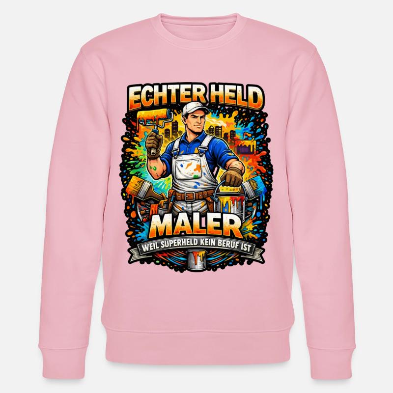 Echter Held Maler – Farbexplosion - Stanley/Stella Unisex Bio-Sweatshirt CHANGER  - Hellrosa