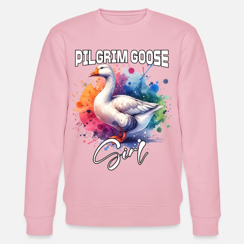 Pilgrim Goose Mädchen Pilgrim Gans - Stanley/Stella Unisex Bio-Sweatshirt CHANGER  - Hellrosa