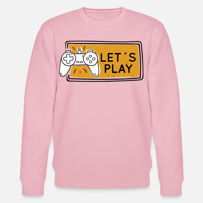 Let's Play Gaming Controller Graphic - Stanley/Stella CHANGER Unisex Organic Sweatshirt - cotton pink