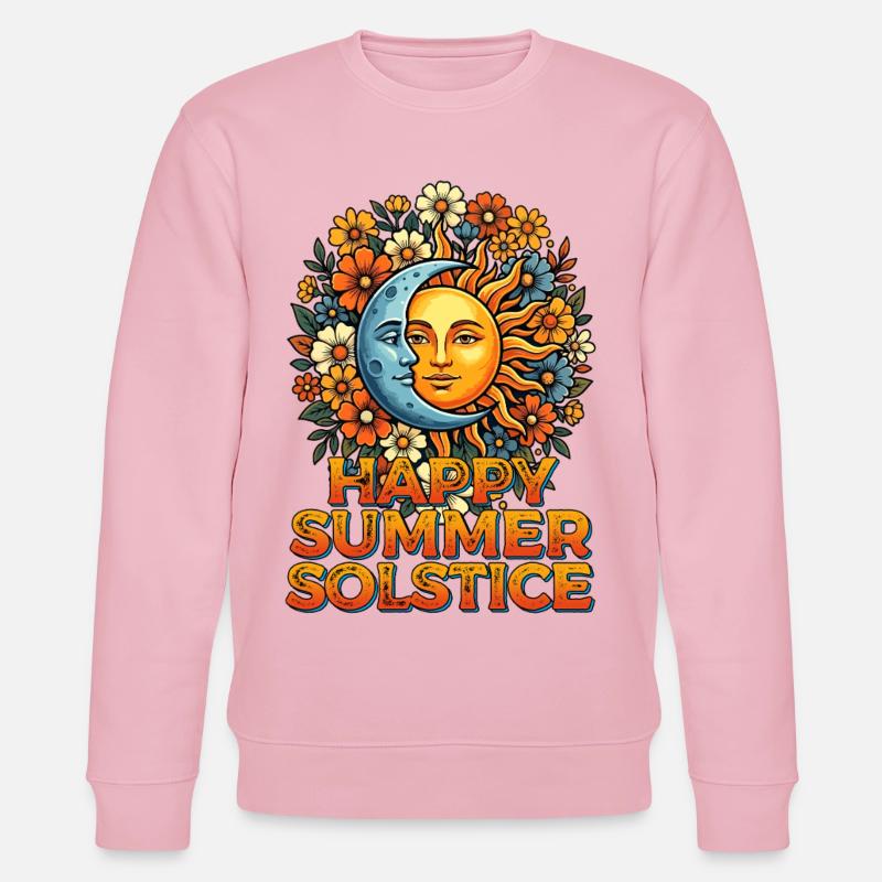 Litha Pagan Solstice d’été Midsommar - Sweat bio CHANGER Stanley/Stella Unisexe - rose pâle