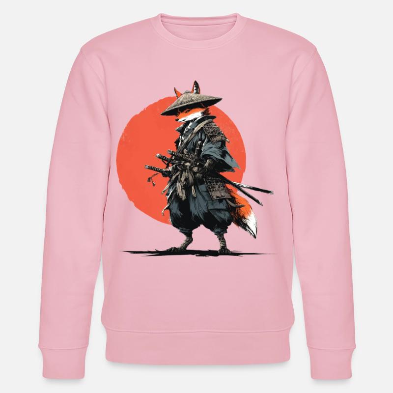 Fox Samurai under Ember Sun - Stanley/Stella CHANGER Unisex Organic Sweatshirt - cotton pink