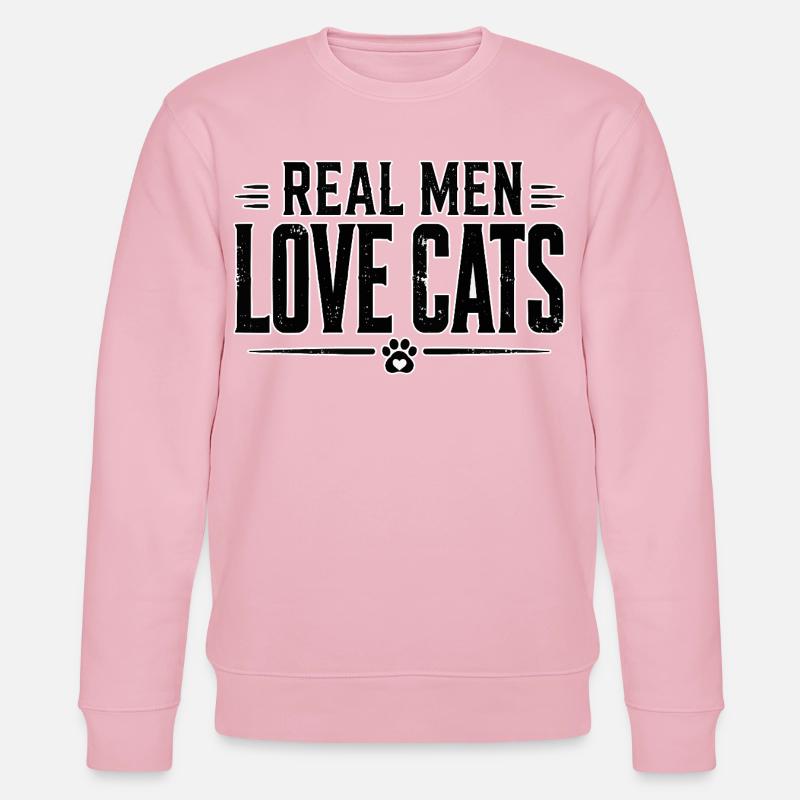 Echte Männer Lieben Katzen - Stanley/Stella Unisex Bio-Sweatshirt CHANGER  - Hellrosa
