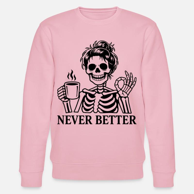 Kaffee, Kaffeetrinker, Kaffeetrinkerin, lustig - Stanley/Stella Unisex Bio-Sweatshirt CHANGER  - Hellrosa