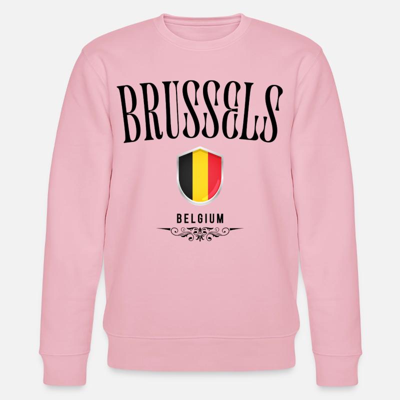 Souvenir Brüssel, elegantes Design Brüssel - Stanley/Stella Unisex Bio-Sweatshirt CHANGER  - Hellrosa