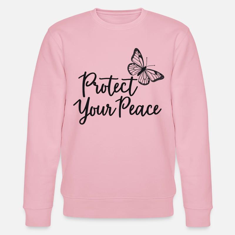 Proteggi la tua pace Farfalla Pace interiore - Felpa ecologica unisex CHANGER di Stanley/Stella - rosa chiaro
