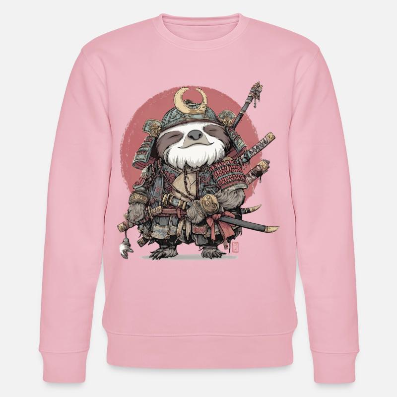 Sloth Samurai Armor - Stanley/Stella CHANGER Unisex Organic Sweatshirt - cotton pink