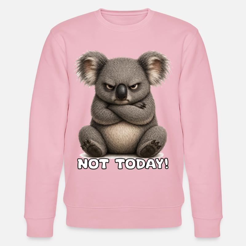 Grumpy Koala – Not Today - Stanley/Stella CHANGER Unisex Organic Sweatshirt - cotton pink