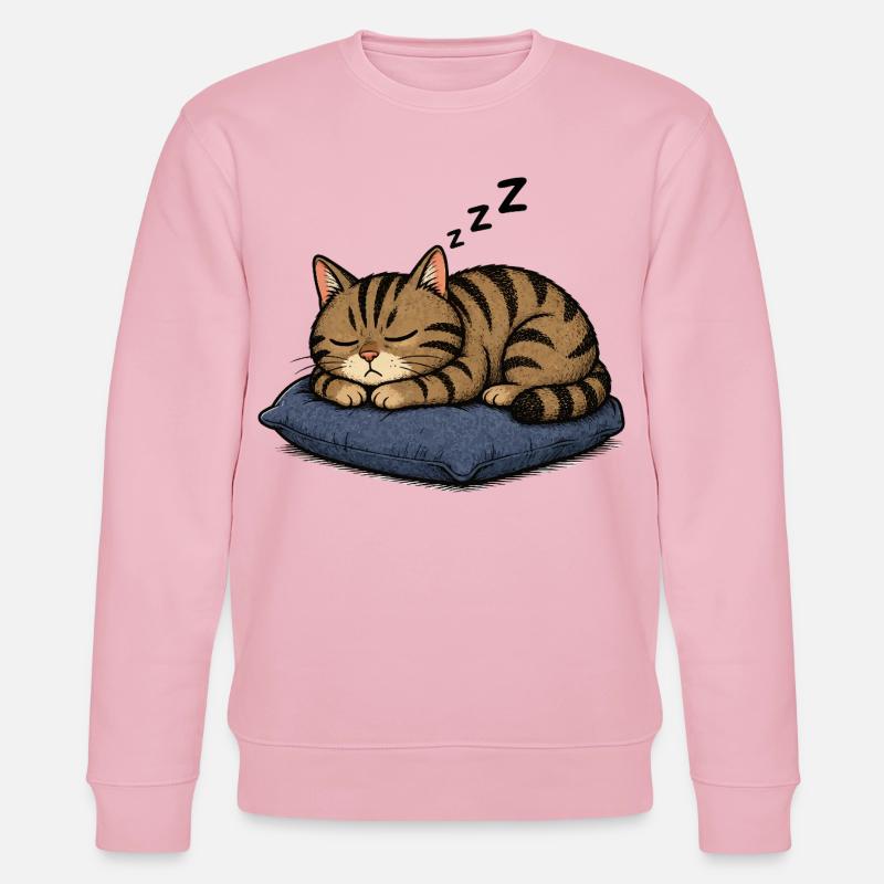 Chat endormi sur l’oreiller - Sweat bio CHANGER Stanley/Stella Unisexe - rose pâle
