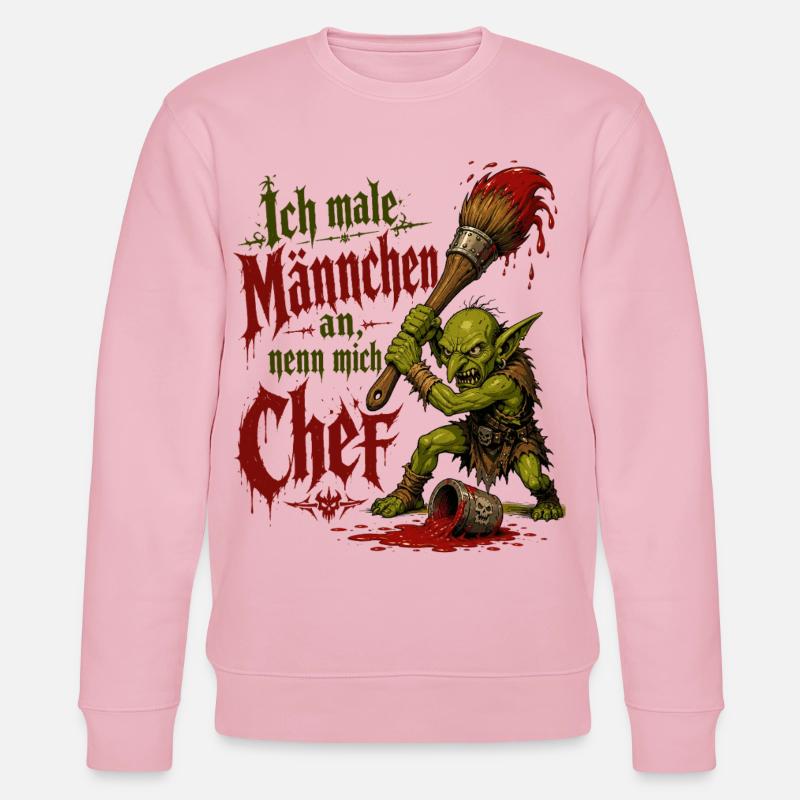 Tabletop Goblin mit Pinsel - Stanley/Stella Unisex Bio-Sweatshirt CHANGER  - Hellrosa