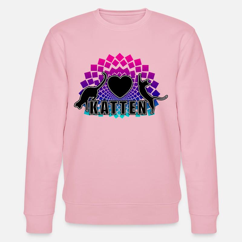 Katzenherz-Regenbogen-Mandala - Stanley/Stella Unisex Bio-Sweatshirt CHANGER  - Hellrosa