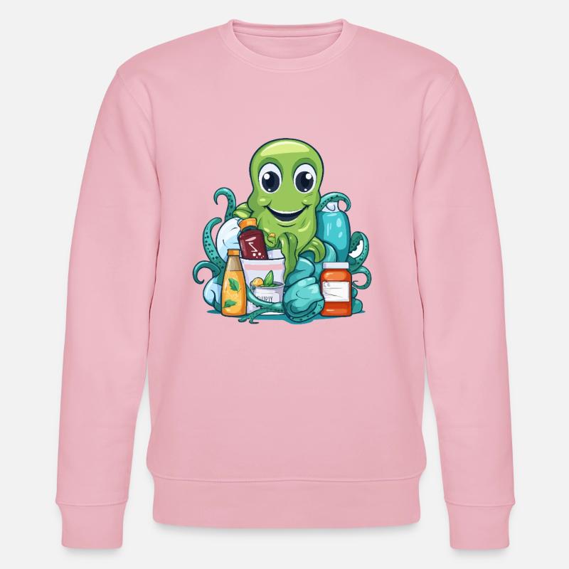 Oktopus Einkaufsglück - Stanley/Stella Unisex Bio-Sweatshirt CHANGER  - Hellrosa