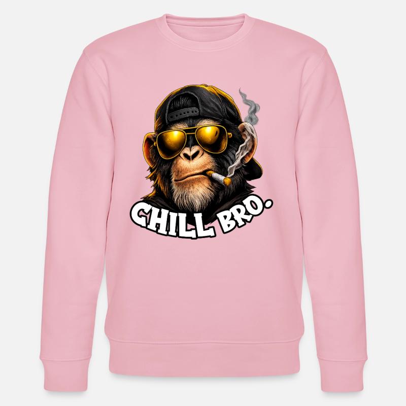 Chimpanzé Cool Bro - Sweat bio CHANGER Stanley/Stella Unisexe - rose pâle