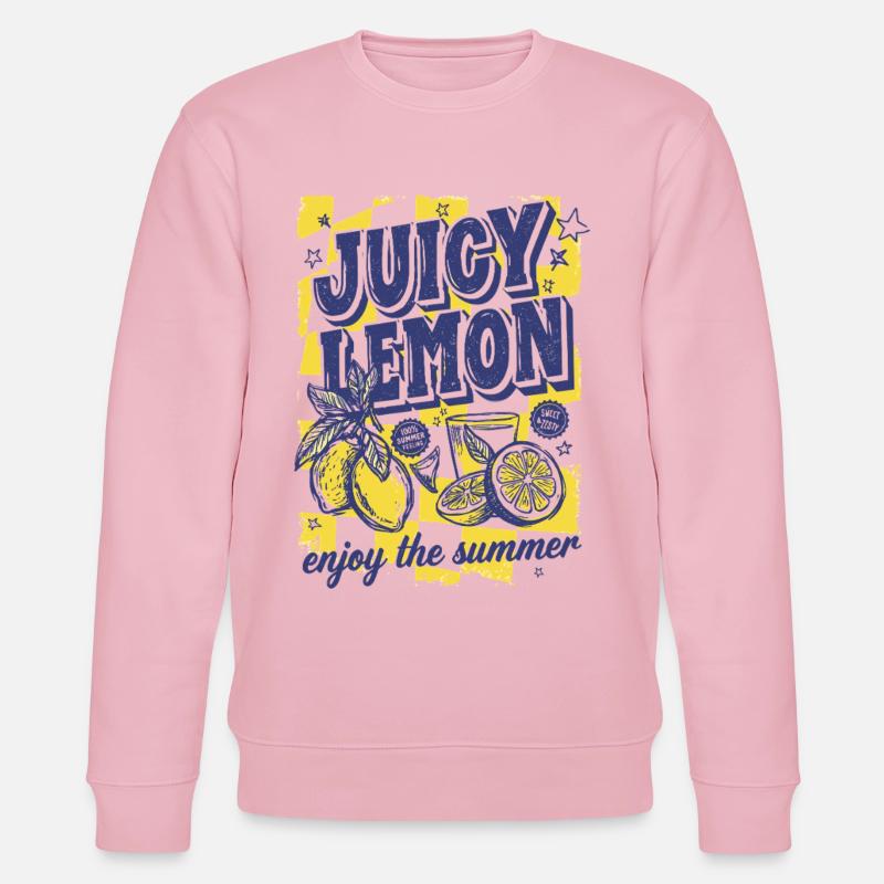 Juicy Lemon Sommer Citrus Design - Stanley/Stella Unisex Bio-Sweatshirt CHANGER  - Hellrosa