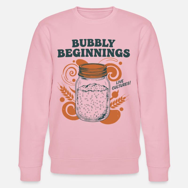 Sauerteig-Sekt-Anfänge Live-Kulturen Backen - Stanley/Stella Unisex Bio-Sweatshirt CHANGER  - Hellrosa