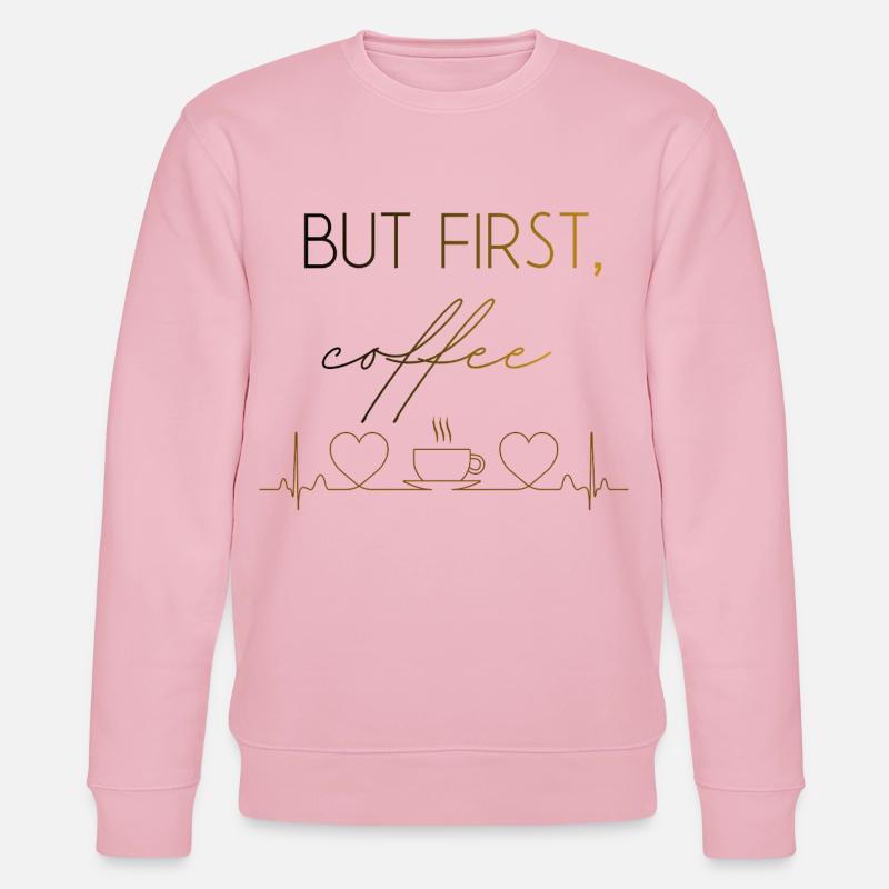 Aber der erste Kaffee-Herzschlag - Stanley/Stella Unisex Bio-Sweatshirt CHANGER - Hellrosa