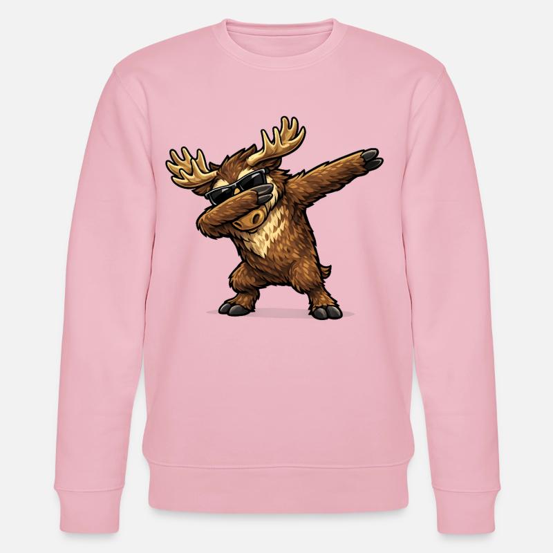 Dabbing Moose - Stanley/Stella CHANGER Unisex Organic Sweatshirt - cotton pink