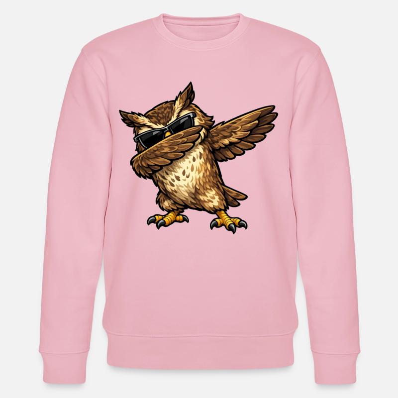 Dabbing Eagle Owl - Stanley/Stella CHANGER Unisex Organic Sweatshirt - cotton pink