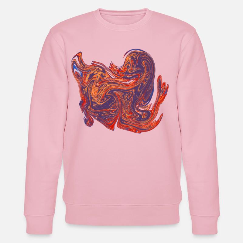 Farbwirbel-Herz Marmormuster - Stanley/Stella Unisex Bio-Sweatshirt CHANGER  - Hellrosa