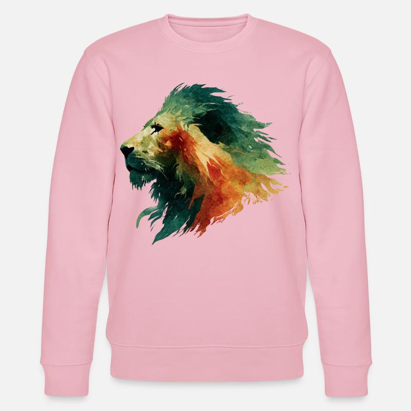 Löwenkopf Wasserfarbe - Stanley/Stella Unisex Bio-Sweatshirt CHANGER - Hellrosa