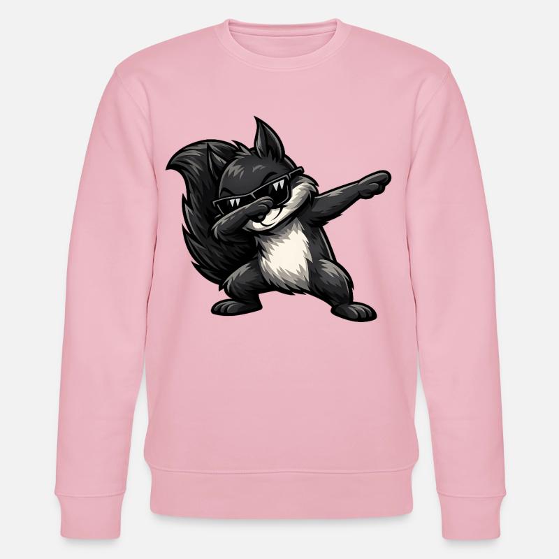 Écureuil noir à tapoter - Sweat bio CHANGER Stanley/Stella Unisexe - rose pâle