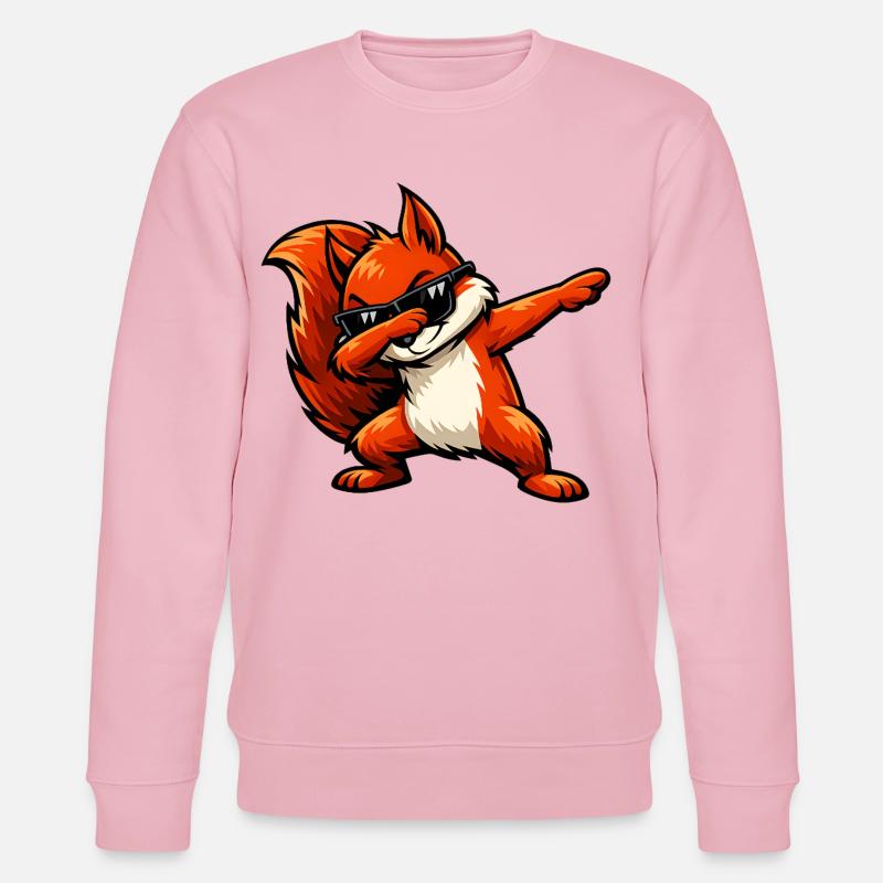 Dabbing Rotes Eichhörnchen - Stanley/Stella Unisex Bio-Sweatshirt CHANGER - Hellrosa