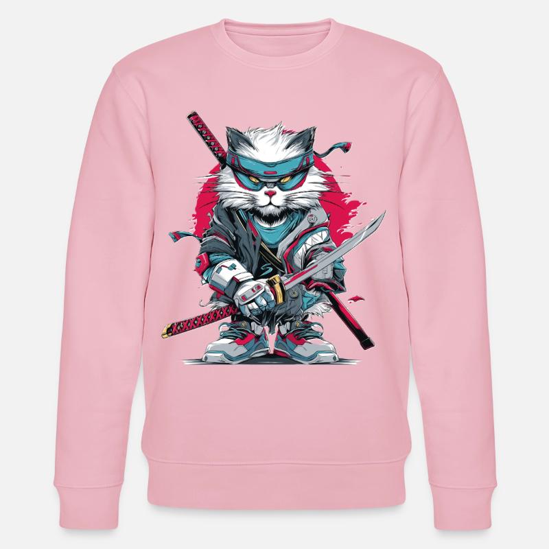 Japanische Katze  - Stanley/Stella Unisex Bio-Sweatshirt CHANGER  - Hellrosa