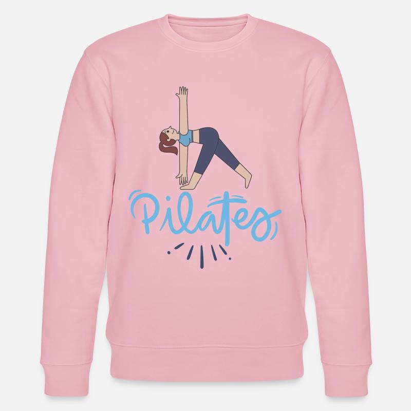 Pilates Pose et Lettrage Bleu - Sweat bio CHANGER Stanley/Stella Unisexe - rose pâle