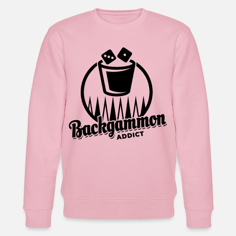 Backgammon Addict | Board Game | Gift - Stanley/Stella CHANGER Unisex Organic Sweatshirt - cotton pink