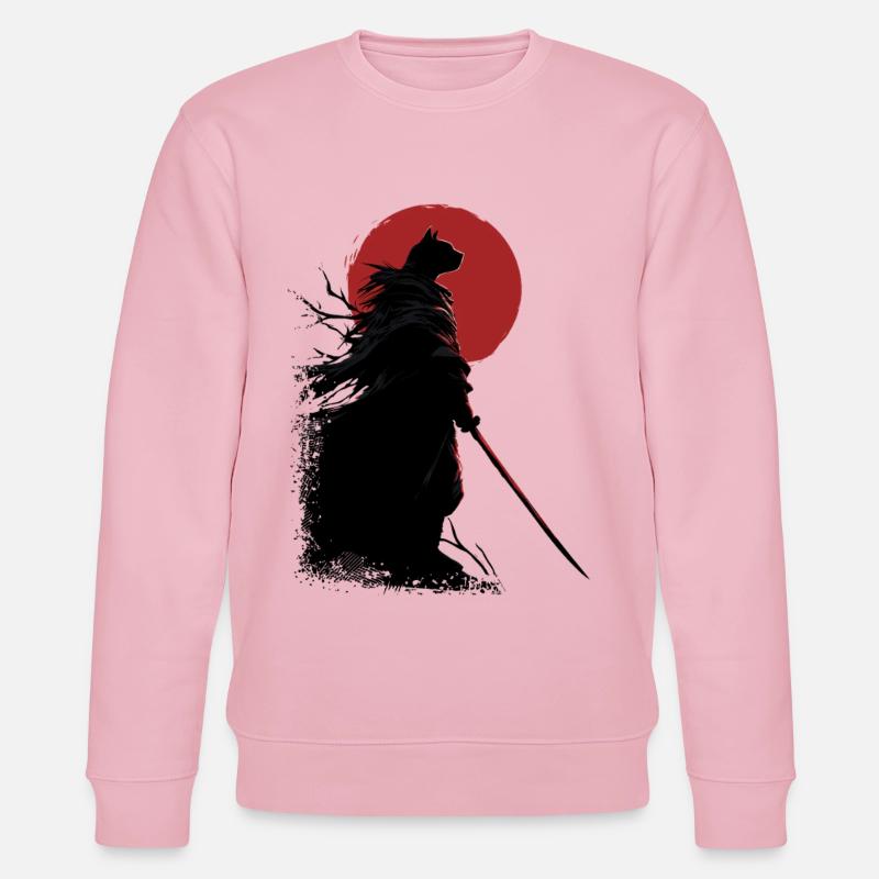 Samurai Cat - Stanley/Stella CHANGER Unisex Organic Sweatshirt - cotton pink