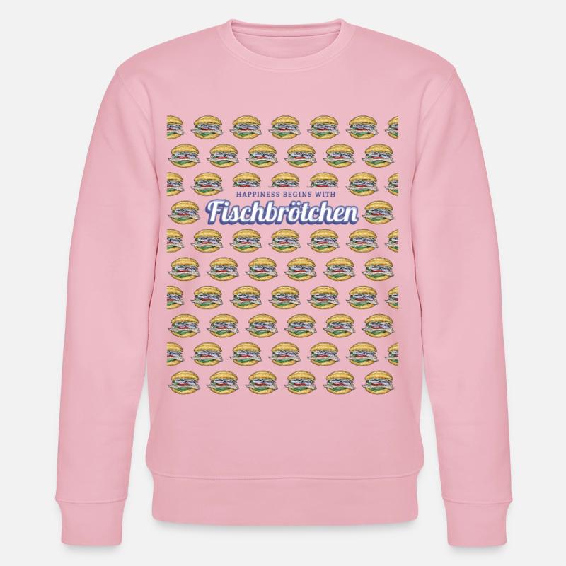 Fischbrötchen mit Matjes oder Bismarckhering - Stanley/Stella Unisex Bio-Sweatshirt CHANGER  - Hellrosa