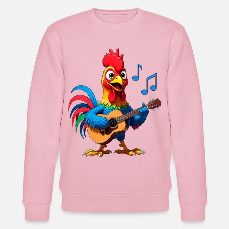 Hahn an der Gitarre - Stanley/Stella Unisex Bio-Sweatshirt CHANGER - Hellrosa
