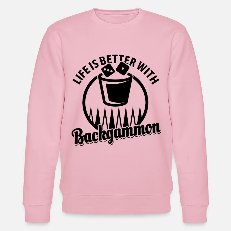 Backgammon | Board Game | Gift - Stanley/Stella CHANGER Unisex Organic Sweatshirt - cotton pink