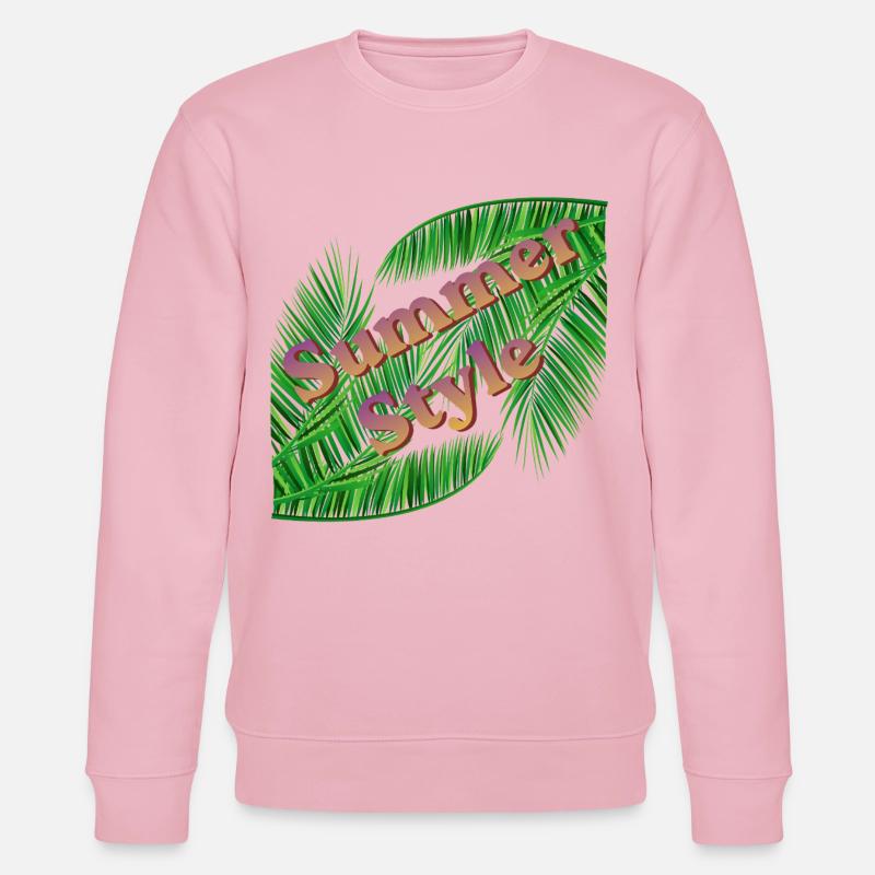 Summer Style mit Palmen - Stanley/Stella Unisex Bio-Sweatshirt CHANGER  - Hellrosa