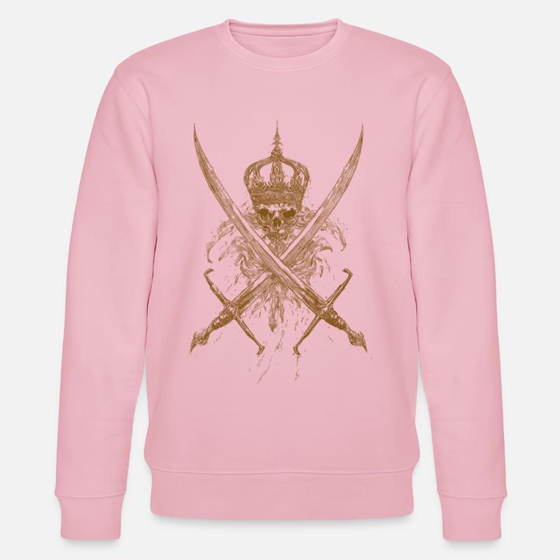 König der Toten – Schwerter & Krone - Stanley/Stella Unisex Bio-Sweatshirt CHANGER - Hellrosa