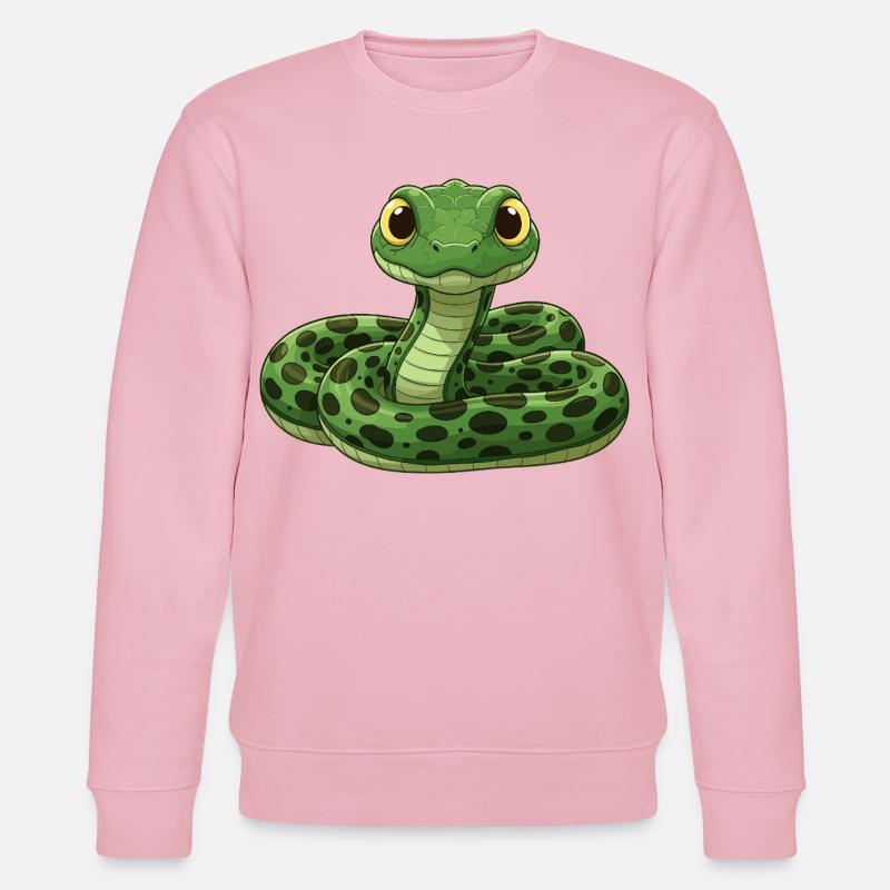 Serpent de dessin animé mignon - Sweat bio CHANGER Stanley/Stella Unisexe - rose pâle