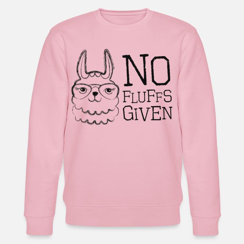  Lama mit Brille No Fluffs Given - Stanley/Stella Unisex Bio-Sweatshirt CHANGER  - Hellrosa