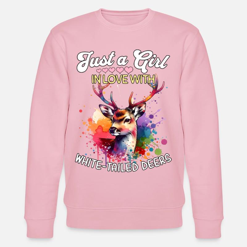 Weisswedelhirsch Mädchen White-Tailed Deer - Stanley/Stella Unisex Bio-Sweatshirt CHANGER  - Hellrosa