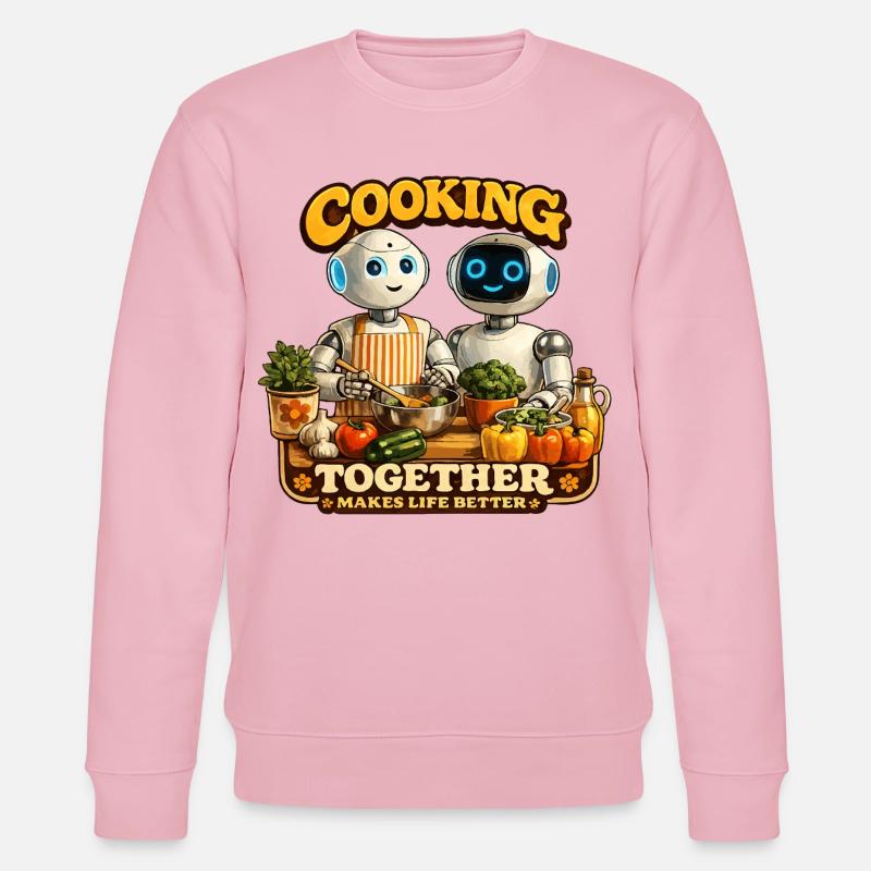 Roboter kochen gemeinsam - Stanley/Stella Unisex Bio-Sweatshirt CHANGER - Hellrosa