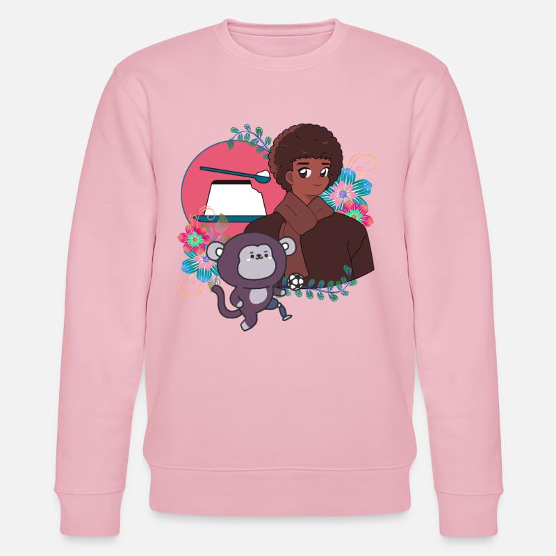 Anime-Junge und Fußballaffe mit Prothese - Stanley/Stella Unisex Bio-Sweatshirt CHANGER  - Hellrosa