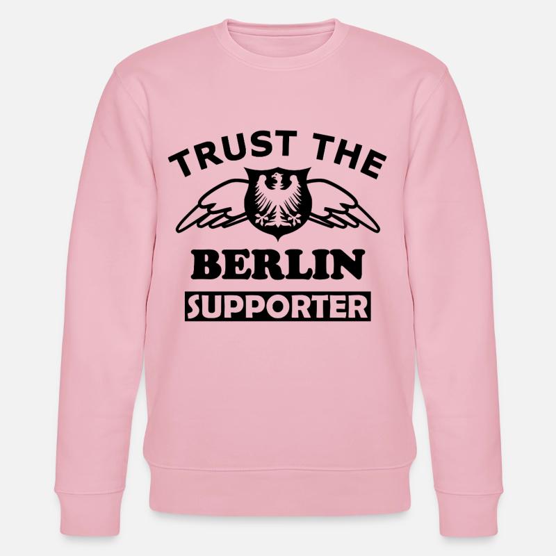 Berlin Text Design White - Stanley/Stella CHANGER Unisex Organic Sweatshirt - cotton pink